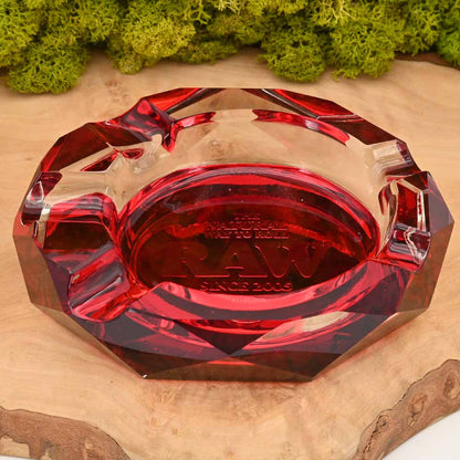 RAW Ruby Red Glas Aschenbecher | inkl. Geschenkverpackung