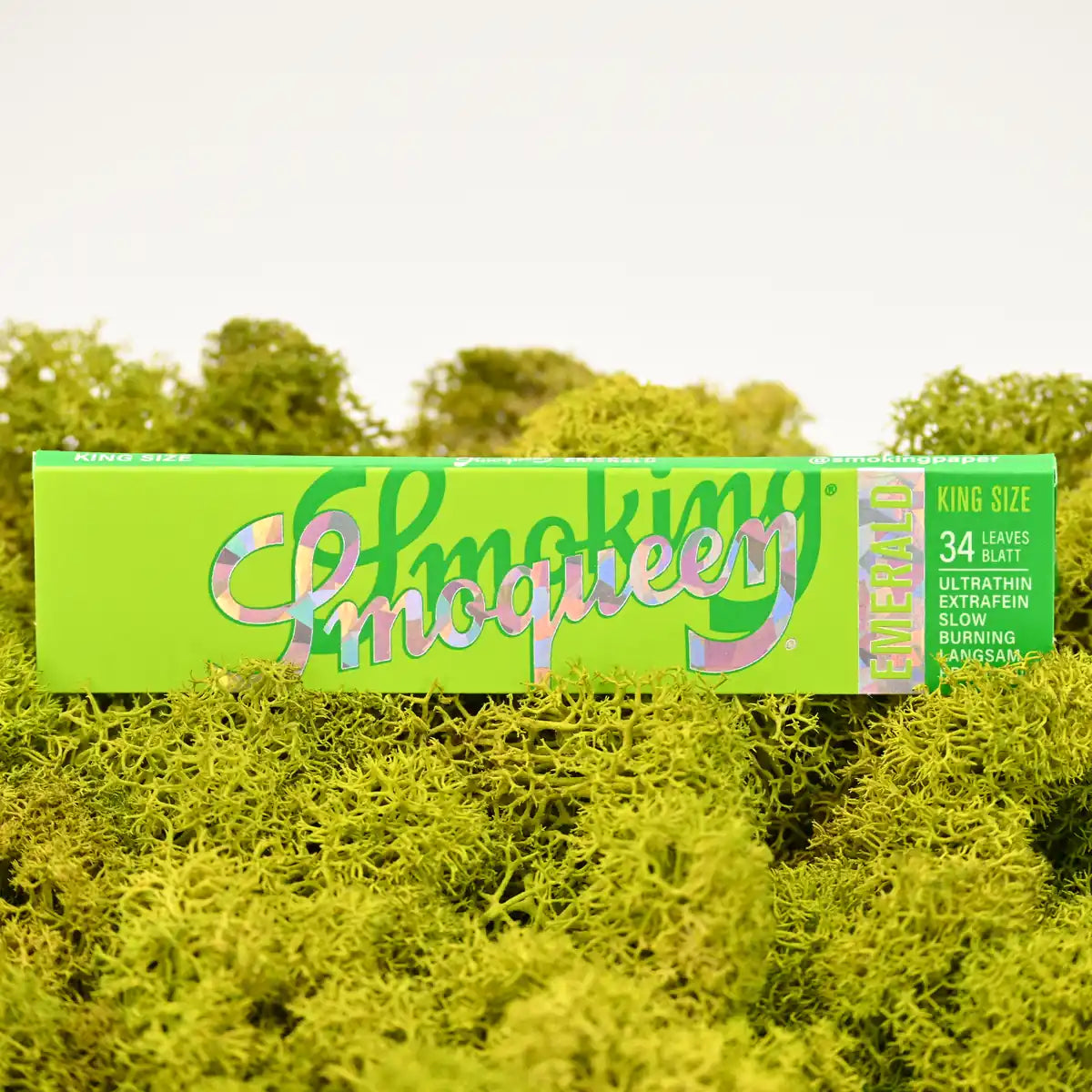 Smoking-Supreme-Emerald-King-Size-Slim-Paper-gruene-Smoking-Papers-Smoqueen-Gemstones-Vertrauenswuerdiger-Headshop-Johnnys-Headshop