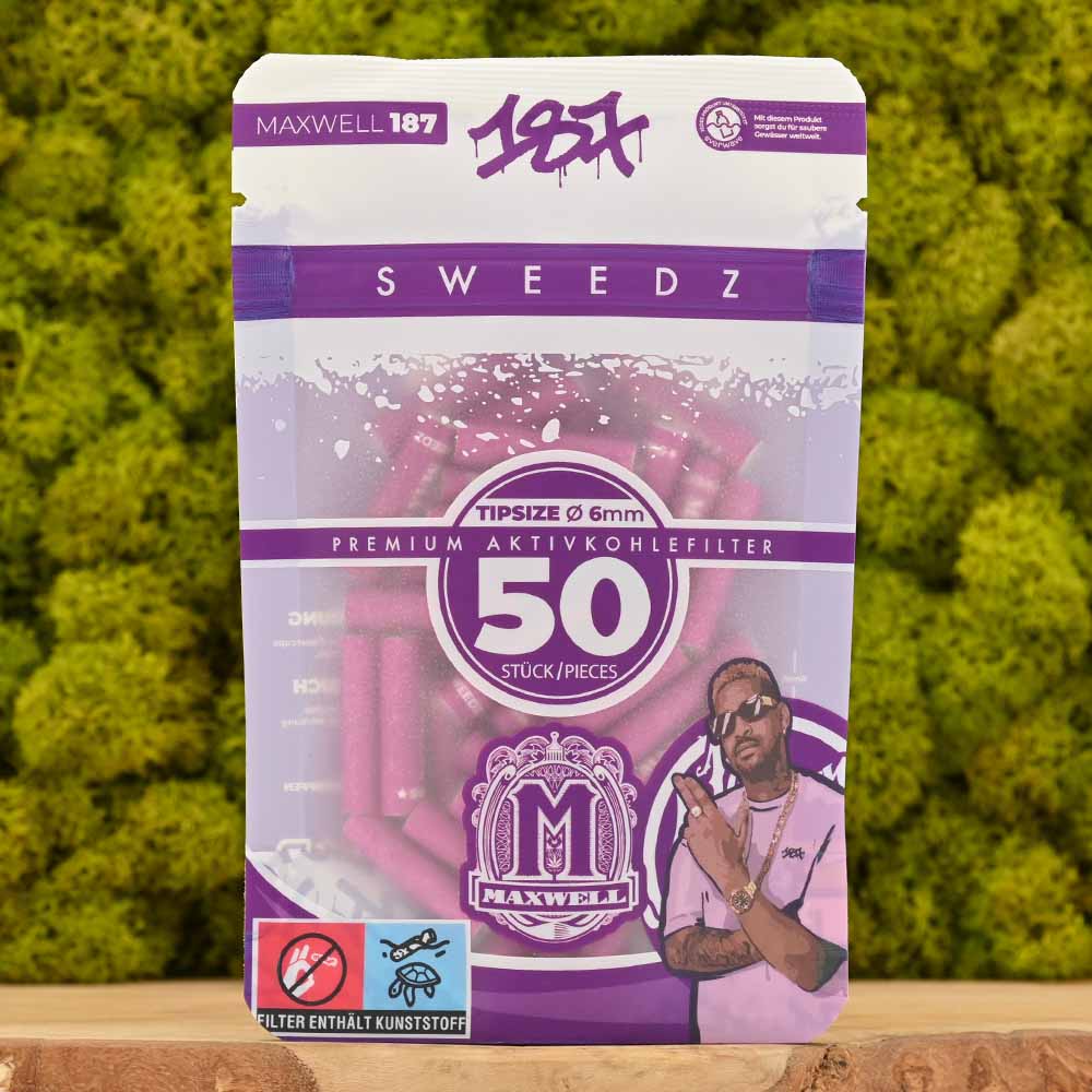 187 Sweedz × Medusa Aktivkohlefilter Slim (50er Pack)
