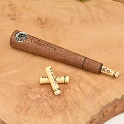 weedlez_holzpfeife_phil_trino_walnuss_ansicht_mit_filter_holzpfeife_handpfeife_pfeife_kaufen_headshop_Johnnys_Headshop