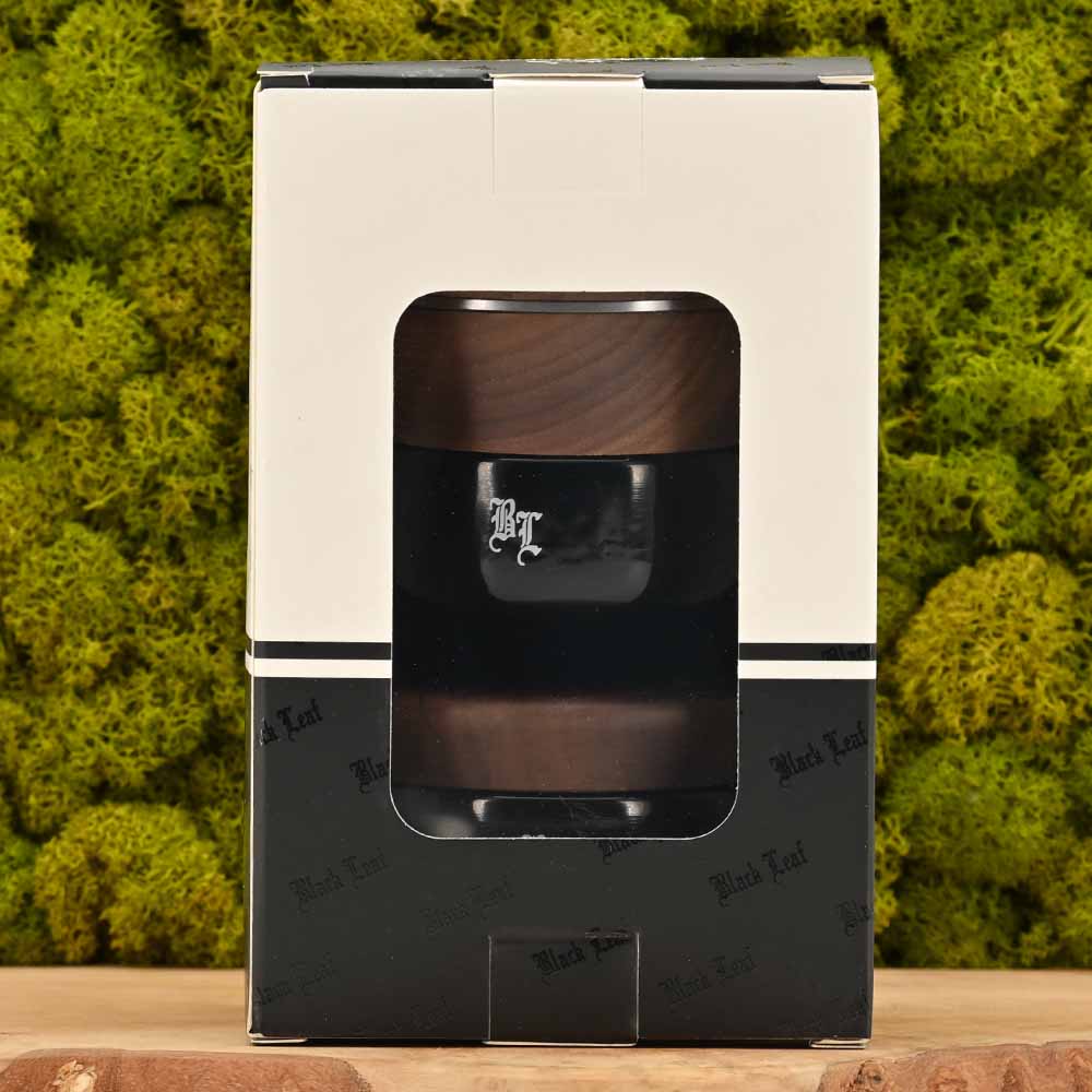 Black Leaf Holz Grinder mit Violettglas