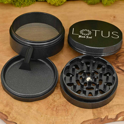 Black Leaf Lotus Keramik Grinder - grau ⌀63mm