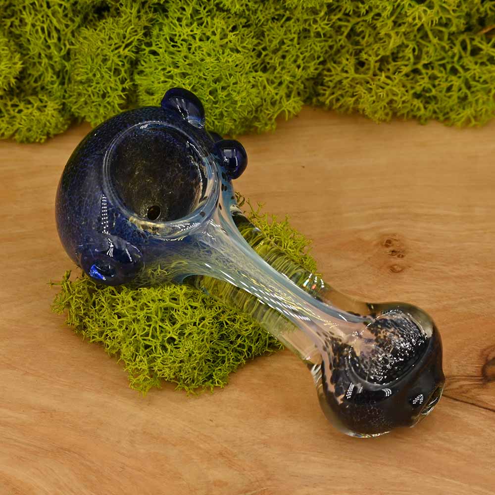 Black Leaf Glaspfeife - dunkelblau - mit Kickloch