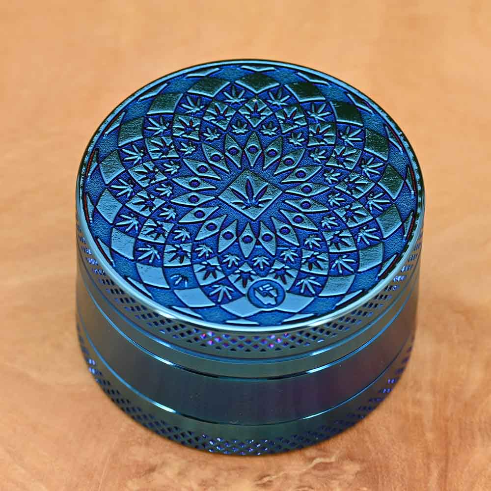 Icy Blue Mandala Leaf Grinder ⌀40mm