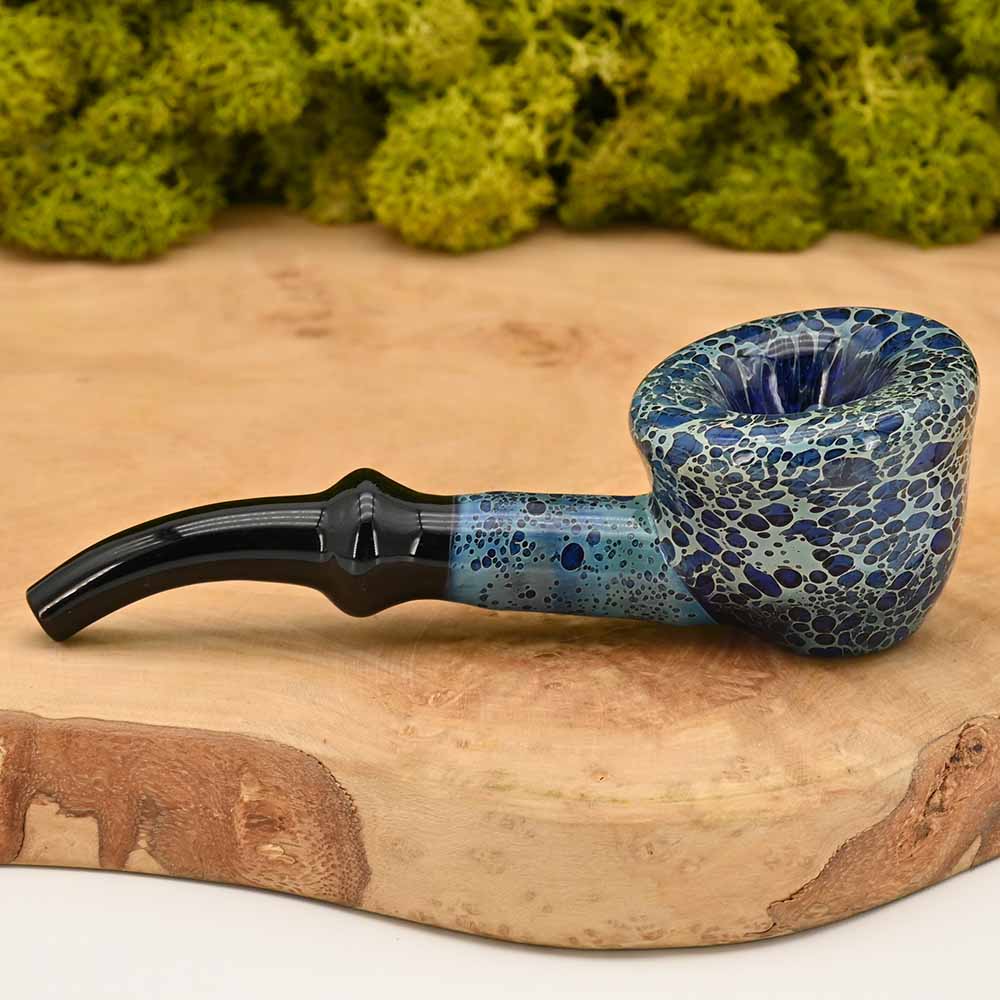 Human Grade Glaspfeife - Leopard Blue