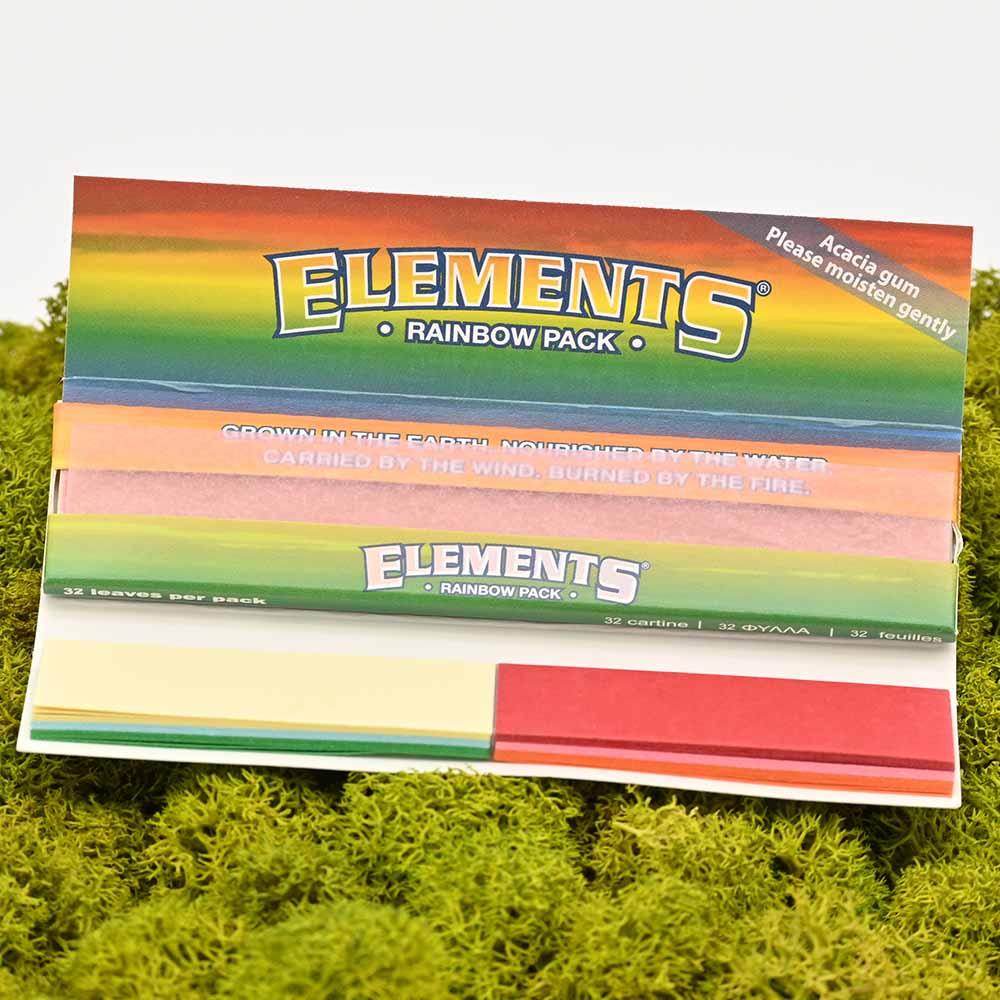 Elements Connoisseur King Size Slim Papers inkl. Tips - Rainbow