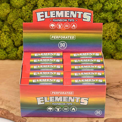 Elements Rainbow Filter Tips - Display Box (50 Stück)