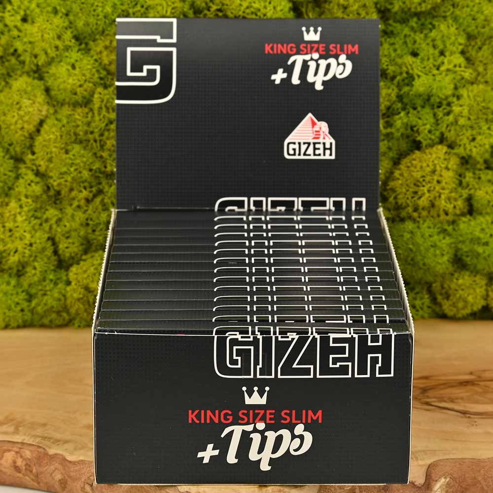 Gizeh Black King Size Slim + Tips - Display Box (26 Stück)