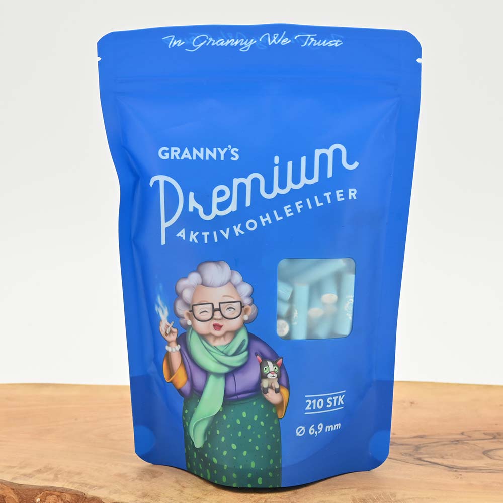 Granny's Slim 6,9mm Aktivkohlefilter - 210er blau