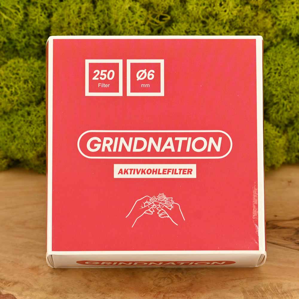 Grindnation Slim 6mm Aktivkohlefilter - 250 Stück [SONDERPOSTEN]