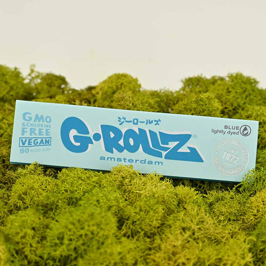 G-ROLLZ Blue Kingsize Slim Papers + Tips & Bamboo Poker