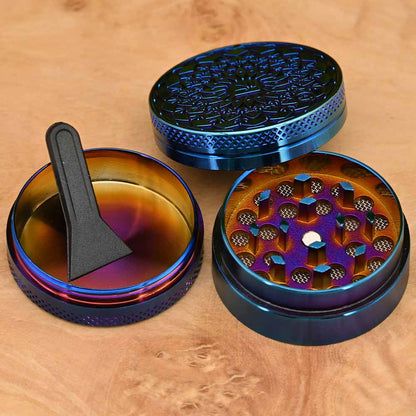 Icy Blue Mandala Leaf Grinder ⌀40mm