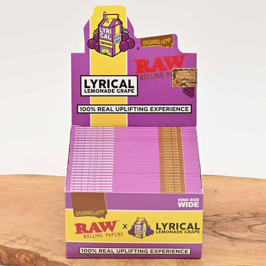 RAW Organic Kingsize Wide Papers - Lyrical Lemonade Grape Display Box (50 Stück)