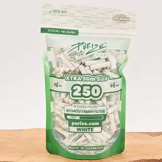 Purize XTRA Slim Aktivkohlefilter (250er Pack) - weiß