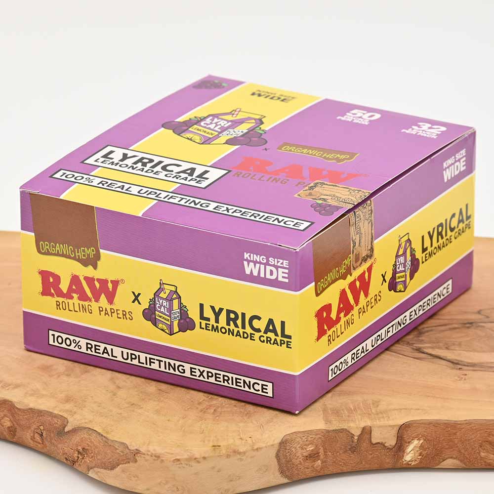 RAW Organic Kingsize Wide Papers - Lyrical Lemonade Grape Display Box (50 Stück)