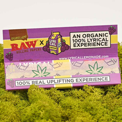 RAW Organic Kingsize Wide Papers - Lyrical Lemonade Grape Display Box (50 Stück)