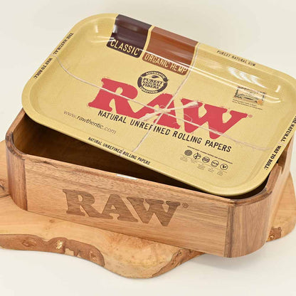 RAW Wooden Cache Box - Rolling Tray als Deckel