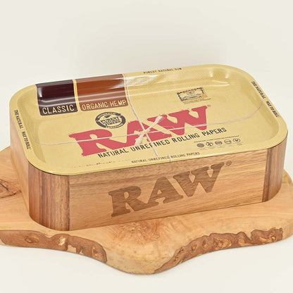 RAW Wooden Cache Box - Rolling Tray als Deckel