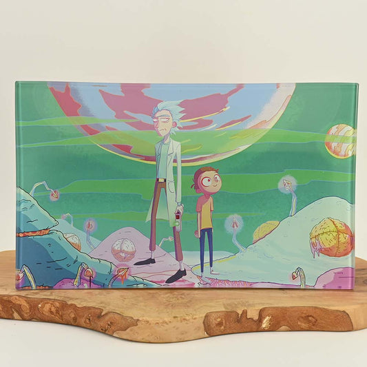 Rick & Morty - Medium Rolling Tray aus Glas